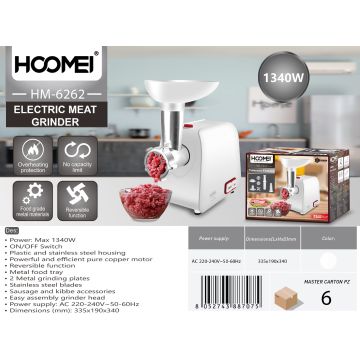 Picadora De Carne 1340W Hm6262