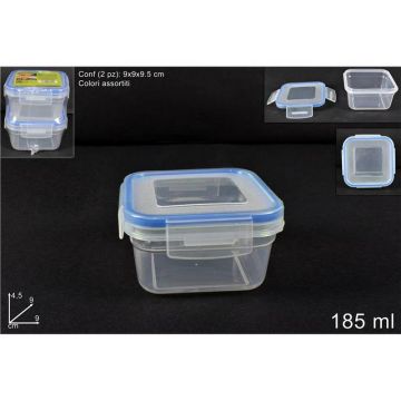 Pozuelos Cuadrados Plasticos Con Cierre 2 Pz 9Cm