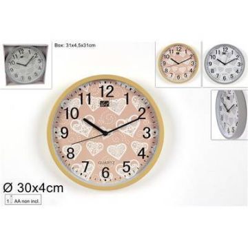 Reloj Redondo Da Pared Con Corazon