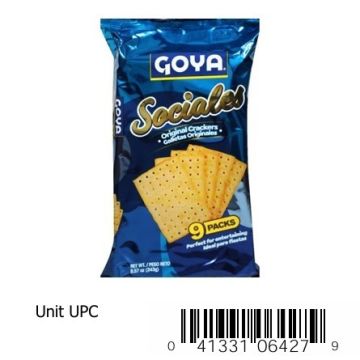 Galletas Crackers Sociales Integrales 8 57Oz Goya 243G M/Goya