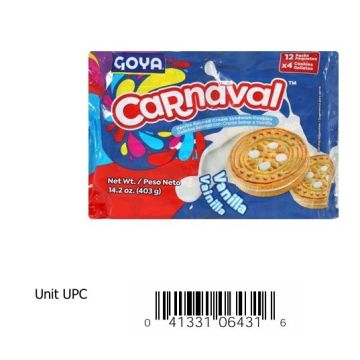 Galleticas Dulces Rellenas Vainilla (12 Paqueticos Con 4 Galleticas Rellenas C/U ) 14.2 Oz Goya M/Goya