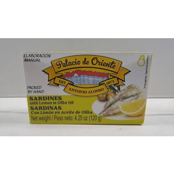 Sardinas C/Limon En Aceite De Oliva 4.25 Oz Palacio De Oriente M/Goya