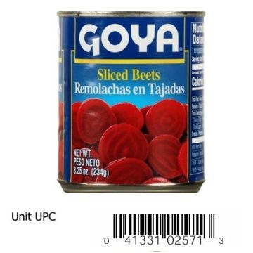 Remolacha Lasqueada 8.25 Oz M/Goya 234G