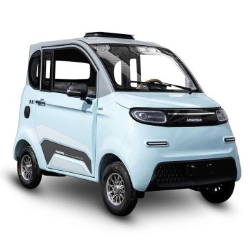 Cuatriciclo Eléctrico con Cabina Cerrada y 2 Puertas Color Azul
